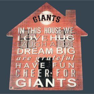 San Francisco Giants Wooden Plaque 12 X 11.5 In House Shape MLB Gift